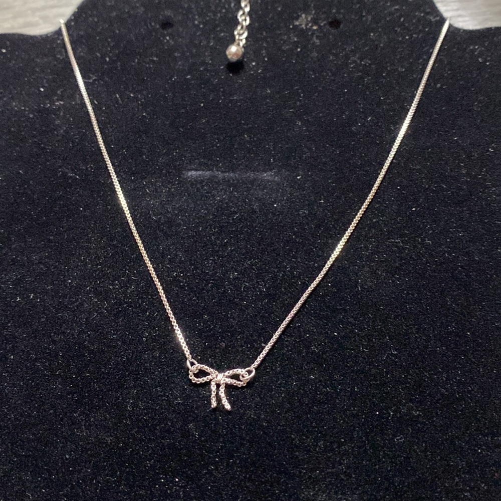 Maurice’s Elegant Silver Tone Necklace with Bow Pendant - Picture 6 of 11